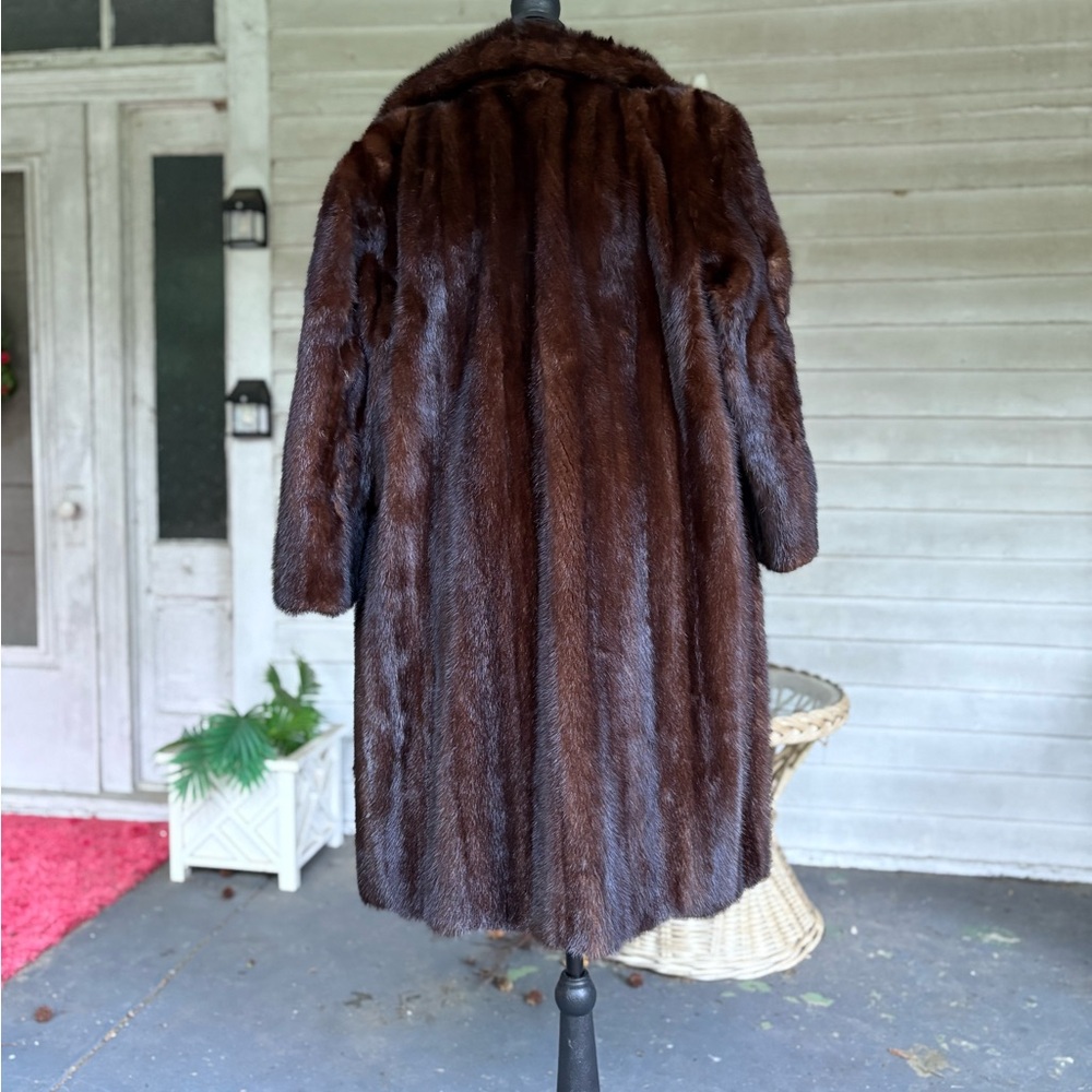 Classic Brown Full-Length Fur Coat (chocolate mink) - Picture 8 of 16